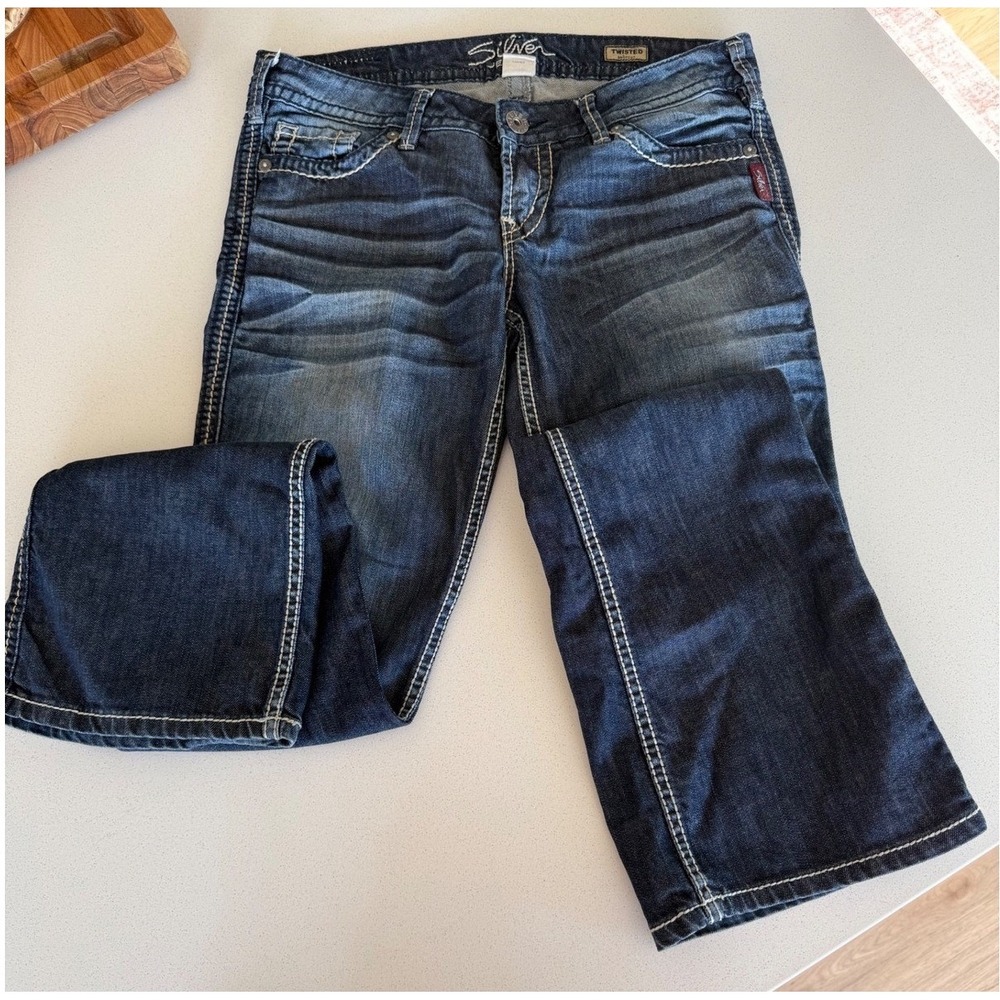Silver Jeans Twisted Bootcut Dark Wash Thick Stitch Denim W28 L31 L1751SVP473